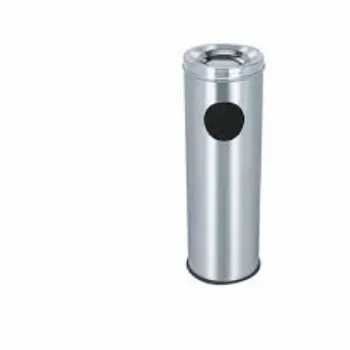 Metal Dustbin Silver Color