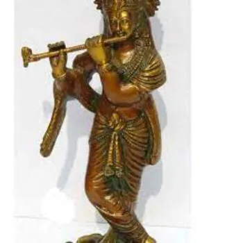  Golden Metal Krishna God Statue