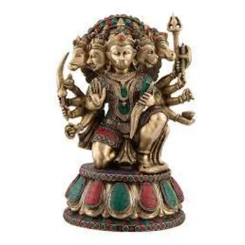  Panchmukhi Hanuman Monkey Brass Statue