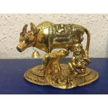 Lord Krishna Cow And Calf  Statue 