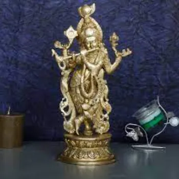  Metal Krishna God Statue
