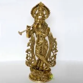 Fluting Krishna Metal GOd Statue