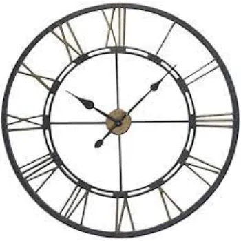  SEJU Large Metal Roman Numeral Wall Clock 