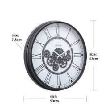 Chilli London Modern Moving Cogs Clock Black & White