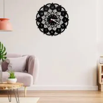  Black Metal Geometric Wall Clock