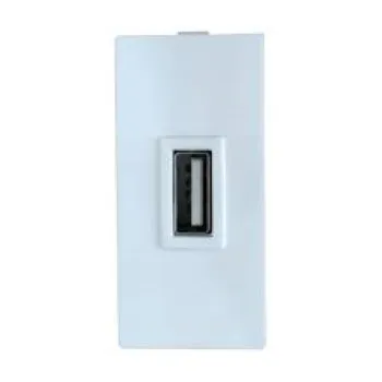 White, Modular USB Charger Socket