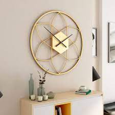Golden Metal Wall Clock 
