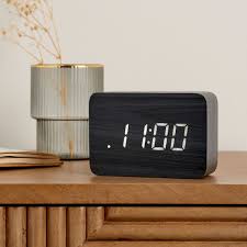 Dunelm Black 10x4x7cm Modern LED Clock