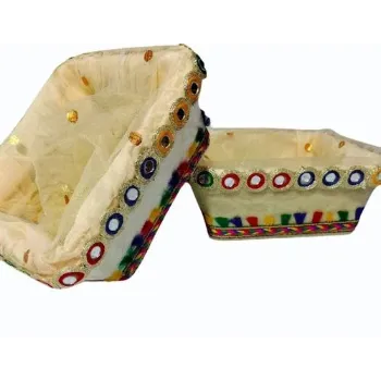 Embroidered Net Basket