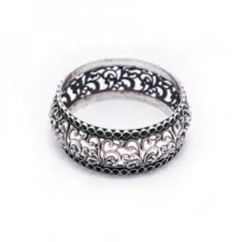 Polished Oxidized Silver