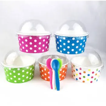 Colorful Dott Print Paper Ice Cream Cup