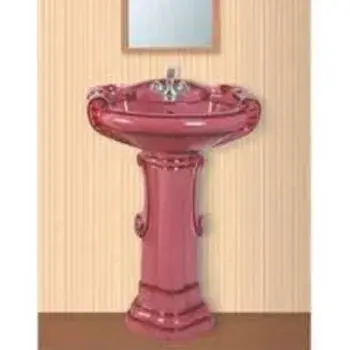 Pink Pedestal Wash Basin