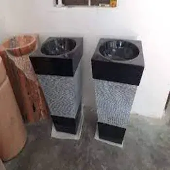 Black Pedestal Wash Basin