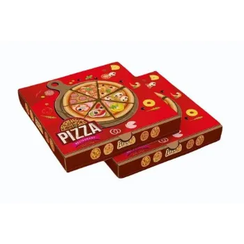 red printed  Pizza Boxes