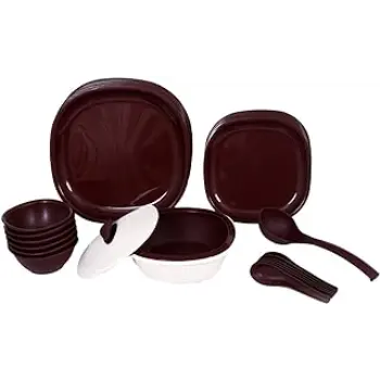 Plain & Printed Plastic Dinner Set