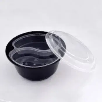 Black Plastic Disposable Bowl