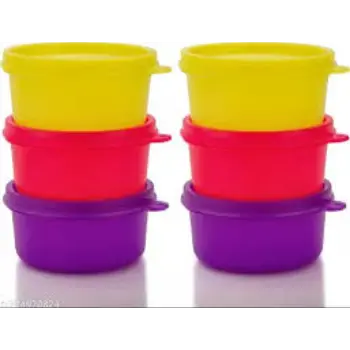 Multicolor Plastic Round Container 