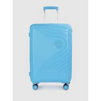 Blue Plastic Trolley Suitcase