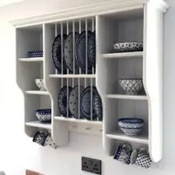 White Wood Plate Rack 