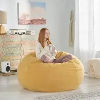Polyester Yellow Bean Bag