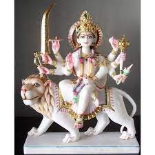 White Marble Durga  Statue 