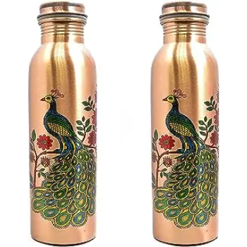 Natural Printed Copper Bottle