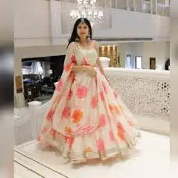 Floral Printed Lehenga For Girls