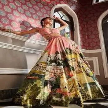 Stylish Designed & Printed Lehenga
