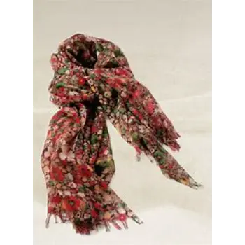 Printed Wool Gauze Scarf