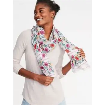 Ravishing Printed Wool Gauze Scarf