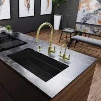 Quartz Double Bowl Sink With Drain