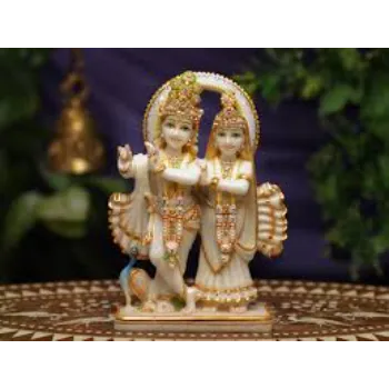  White radha Krishna Statue