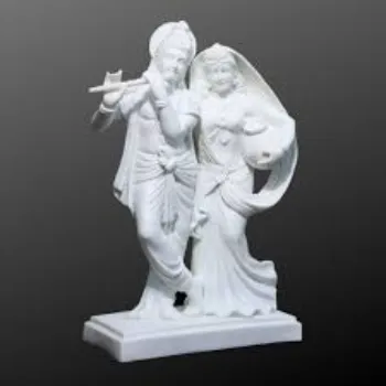 White Marble Radha Krishna Statue