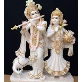  White Radha Krishna Statue
