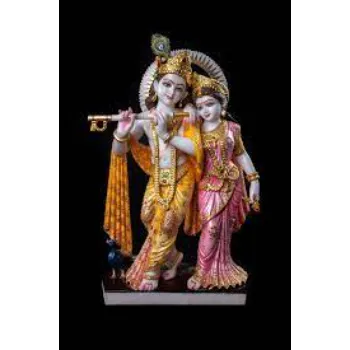  White Radha Krishna Statue
