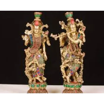 Golden Radha Krishna Statue