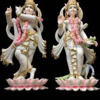  White Radha Krishna Statue