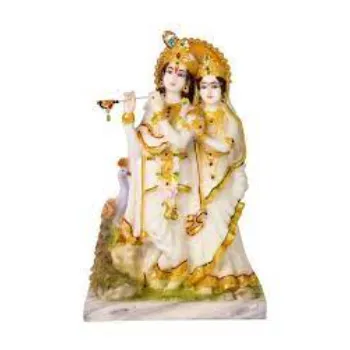  White Marble Radha Krishna Statue