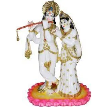  White Marble Radha Krishna Statue