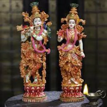 White Marble Radha Krishna Statue