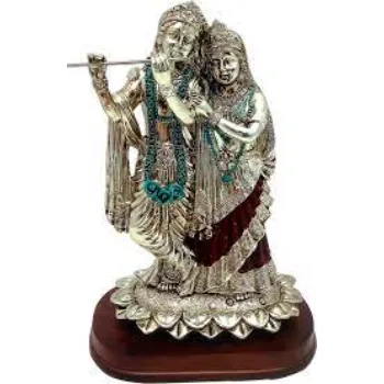 Silver Radha Krishna Statue