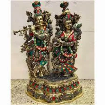  Golden Radha Krishna Statue