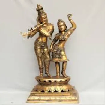  Radha Krishna Golden Statue