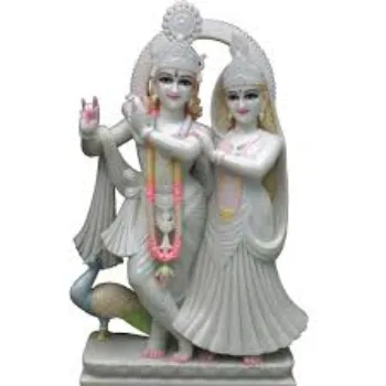  White Marble Radha Krishna Statue