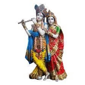 PTC 8 Inch Krishna and Radha Mythological Indian Statue 