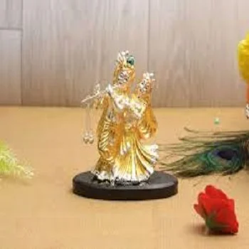 Golden Radha Krishna Statue