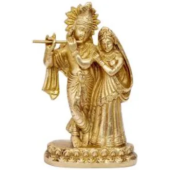 Brass Radha Krishna Statue 