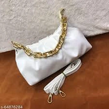 White Party Wear Purse for Ladies