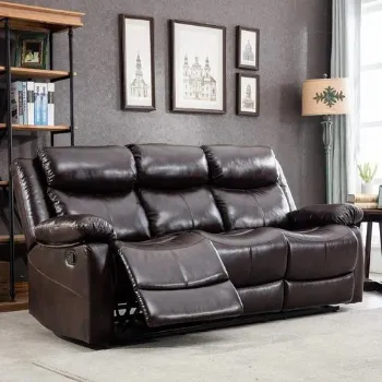 Polished Recliner Leather Sofa