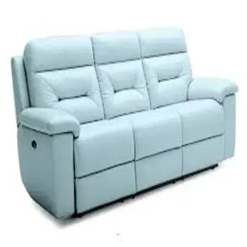 Sky Blue Recliner Leather Sofa